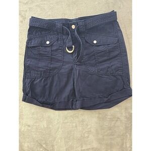 Ralph‎ Lauren Women's Navy Blue Shorts Size 12 With Belt Flat Front